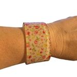 Acrylic Cuff Bracelet Pink Roses Flowers 1.5" wide 6.5" Floral Spring Summer Photo 4