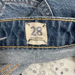 Free People Bailey Denim Miniskirt Medium Wash Frayed Fringe Hem Women’s Size 28 Photo 8