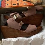 Bella Vita NEW Blush Suede Aniitaly Slingback Wedge Sandals Leather Size 8.5 NIB Photo 0