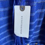 MISA Los Angeles MISA Ambrosia Ruffle Hem Striped Midi Dress Metallic Gold Royal Blue Tiered NEW Photo 12