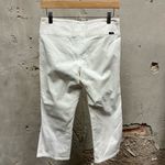 Angels Vintage Y2K Capri Crop Embroidered Floral Chunky Buckle Jeans 7 30 Disco White Photo 3