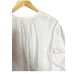 Marc Jacobs  Button Down Blouse Short Sleeve Top Crew Neck Poplin White Top 4 NWT Photo 5