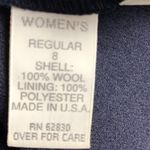 Lands' End Vintage  Wool Crewneck Dress Belted Knee Length Polyester Lined Skirt 8 Photo 3