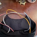 Peloton  Women’s Black Logo Sports Bra with Colorful Criss Cross Straps Active Photo 7