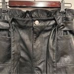 TGLA High Waist Faux Leather Shirts with Bow Belt Black Size M Photo 3