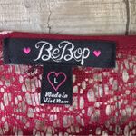 Bebop  Large Dark Red & White Print Tunic/Mini Dress w/Lace Neck and Back Photo 7