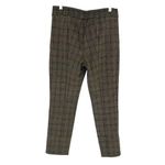 Avenue Montaigne Womens Plaid Textured High Rise Cropped Pants Brown Black Sz 10 Photo 2