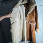 wilson's leather VINTAGE • Wilson’s Leather • Faux Leather Coat • Brown • Faux Fur • Small Photo 6