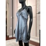 NWOT Heather Silky Lace Pleated Sleeping Gown Sz XL. Blue Photo 2