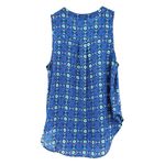 Lush Clothing Lush Size Small Blouse Blue Abstract Sleeveless Tank Lightweight Loose High Low Photo 1