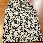 Michael Kors Micheal  black and white circle logo knit crochet reversible scarf Photo 2