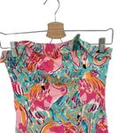 Lilly Pulitzer  Franco Dress Mini Strapless Flamingo Print Pink‎ Blue Size 00 Photo 1