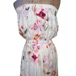 Plum Pretty Sugar White Floral Strapless Casual Women’s Maxi Dress Bridesmaid L White Size L Photo 8