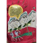 Diane Gilman  Red Denim Jean Jacket Hollywood Star Sequin Embroidered Rhinestones Photo 7