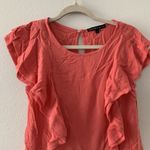 Harlowe $ Graham Harlowe & Graham Womens Size Small Coral Pink Gauze Ruffle Blouse Top Photo 1