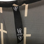 Love Culture  Sheer Crosses Top Black Medium Photo 2
