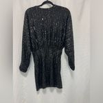 Anthropologie  Black Sequin Long Sleeve Dress Photo 1