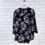 Torrid Harper 3/4 Sleeve Pullover Glowing Night Floral Deep Black Blouse Size 2 Photo 10