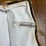 Vintage floral embroidered coquette coin purse made in Italy for Neiman Marcus White Photo 3