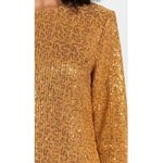 NEW STINE GOYA Odis Dress in Gold Sequins Long Sleeve Crewneck Size Small Formal Photo 9