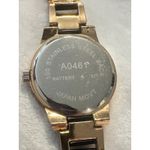 Gold Tone and Black Bracelet Women's Fashion Watch‎ Stainless Steel Back Photo 2