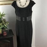 Adrianna Papell Women Black Round Neck Sleeveless Knee Length Sheath Dress Sz 10 Photo 0