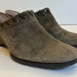 Franco Sarto Grey Brown Suede Wedge Mules Photo 0