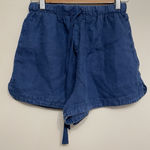 Bella Dahl  100% Linen Shorts Women XS Blue Pullon Drawstring Elastic Pockets Photo 0