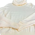 White Wheeler & Martha Wool Turtleneck Drop Shoulder Sweater in Cream size Small Photo 2