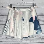 Delphine Size 4 Abstract Watercolor Print Pleated Satin Shorts w/ Pockets Photo 0