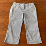 Lane Bryant Striped Cropped Pants Size 18 Blue White Wide Leg Casual Photo 0