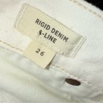 Madewell  Rigid Denim A Line Skirt White size 26 Photo 4