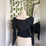 Wrapper  Goth Black Lined Blouse Size Small/Medium Photo 2