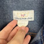 Todd Oldham women’s large button down jean jacket dark wash denim vintage Blue Photo 1