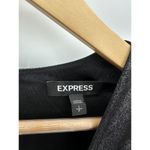 EXPRESS Blouse Women S Black Metallic Deep V-Neck Keyhole Button Back Tie Waist Photo 4