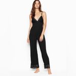 Victoria's Secret  Heavenly Supersoft Modal Jumpsuit Lace Trim Large in Black Photo 2