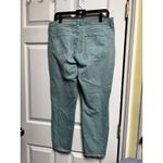 Nine West 300-015 Jeans Women's 12 Sea Green Gramercy Skinny Zipper Raw Hem Photo 1