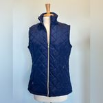 Serra  Navy Blue Quilted Zip up ladies vest. Size Large Photo 1