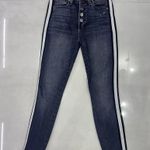 Alice + Olivia JEANS
Good High-Rise Exposed Button Skinny Jeans with Stripes Photo 1