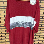 Sunshine & Rodeos Burgundy Camo Stripe‎ Top Size 3X Red Photo 0