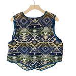 VINTAGE 90s NEW IDENTITY Woven Vest Blue Size L Photo 3