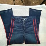 Veronica Beard  WOMENS Carolyn 10”BABY BOOT 28  Navy Flare Jeans with Red Stripe Photo 5