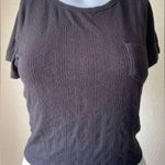 Bozzolo  | Black Crop Top Short Sleeve T-shirt with Pocket | Medium Photo 0