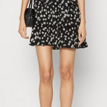 Gap  Small Black Ditsy Floral Bow Tie Back Ruffle Tiered Hem Mini Dress NWT Photo 0