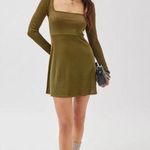 Urban Outfitters UO Stefani Square Neck Long Sleeve Mini Dress Green SP Photo 0