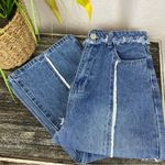 Nasty Gal  Blue Denim Flair Hem High Rise Jeans 6 Photo 2