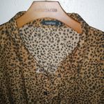 Boohoo 14 Shirt Dress Long Sleeved Tan Leopard Print Plus Photo 2