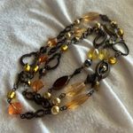 Bohemian Mixed Bead Long Statement Fine Fashion Jewelry Necklace Orange Photo 2