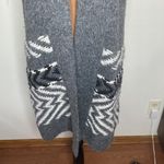 White + Warren soft alpaca jacquard longline patterned vest size XS Gray Photo 4