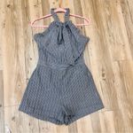 Storia NWT Pinstriped Pocket Romper blue white size medium Photo 6